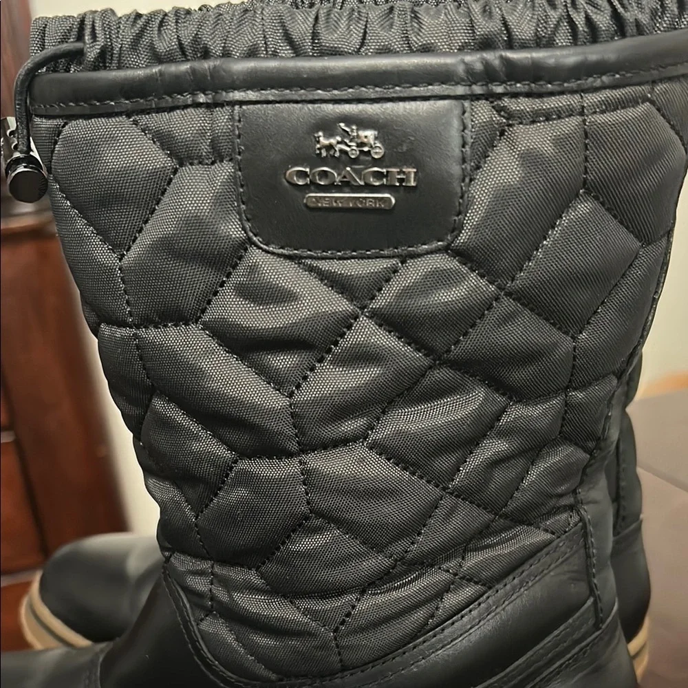Coach New York Samara Aniline Black Winter Boots - Picture 5 of 14